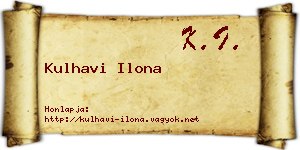 Kulhavi Ilona névjegykártya